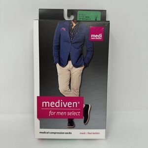 Medi for Men Knee High Socks - 20-30mmHg Size V Tan Closed Toe Calf Standard